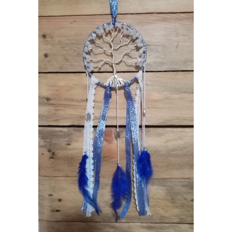 Suspension arbre de vie agate blanche