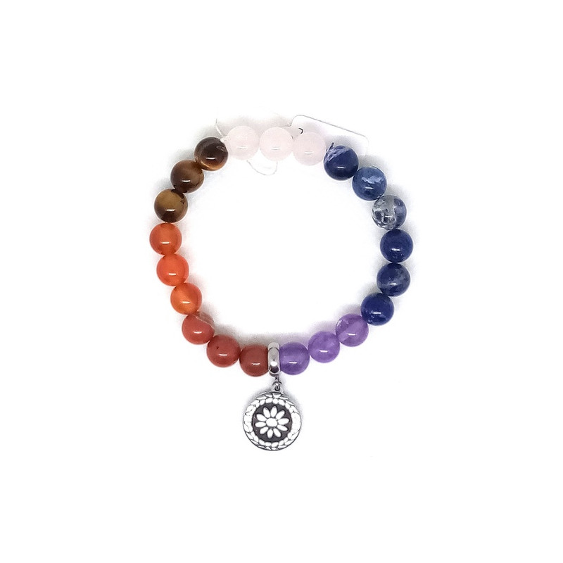 Bracelet 7 chakras fleur