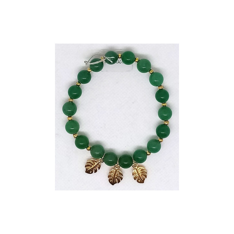 Bracelet aventurine feuilles