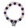 Bracelet améthyste quartz rose papillon