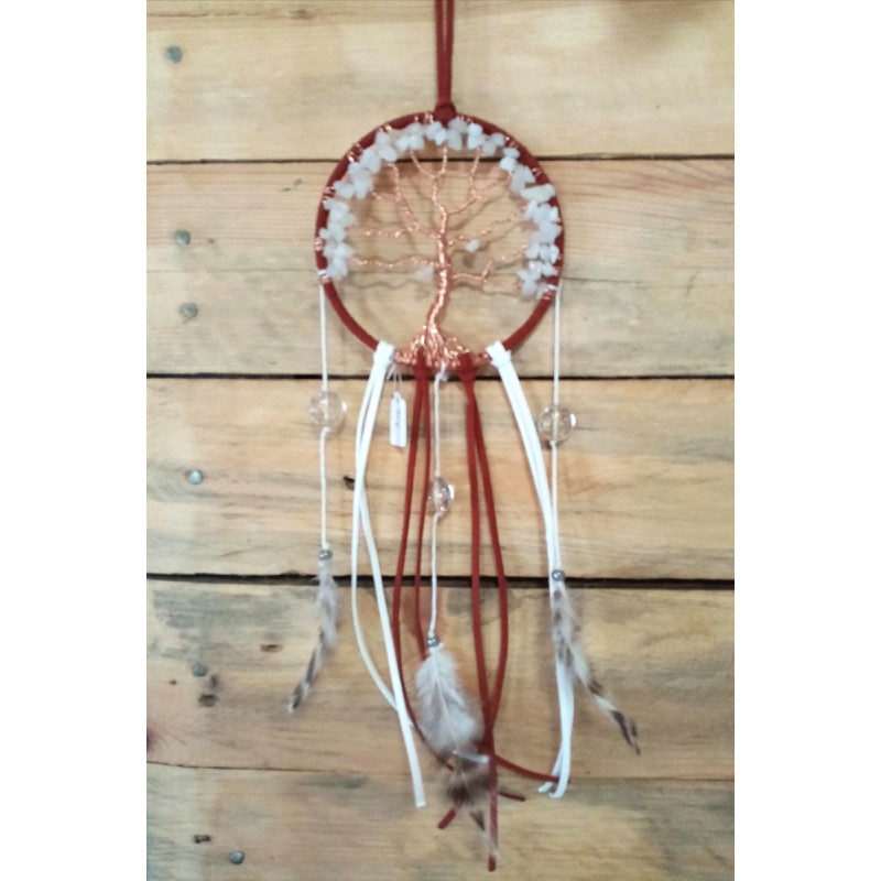 Suspension arbre de vie agate blanche
