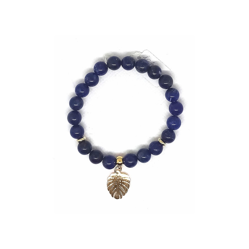 Bracelet lapis lazuli feuille