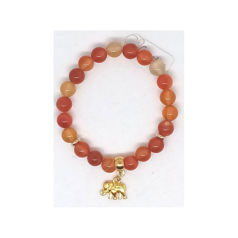 Bracelet cornaline éléphant
