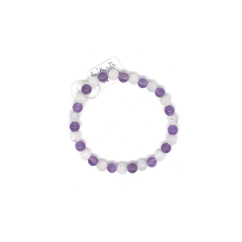Bracelet améthyste pierre de lune