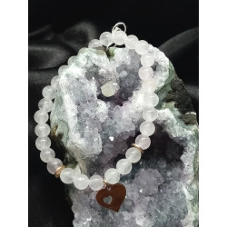 Bracelet Quartz rose cœur