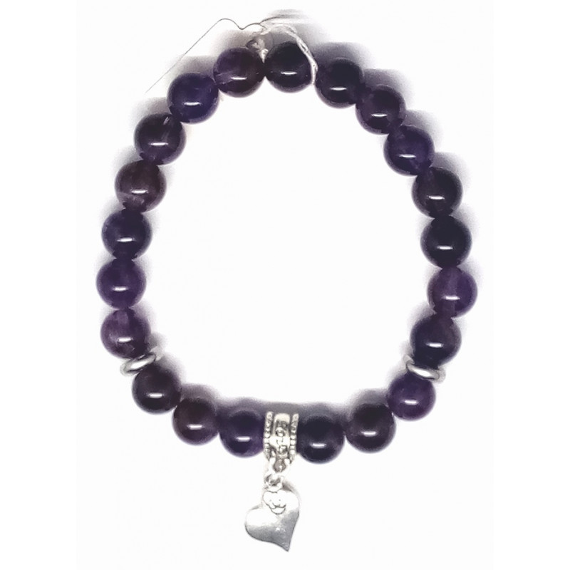 Bracelet améthyste cœur