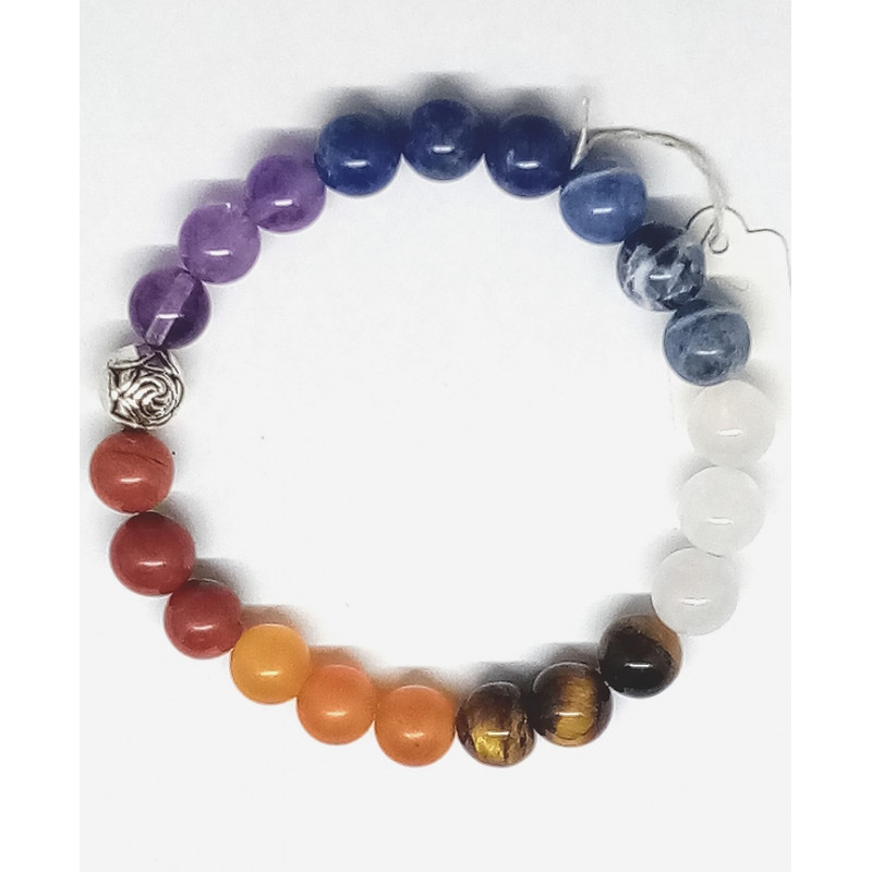 Bracelet 7 chakras rose