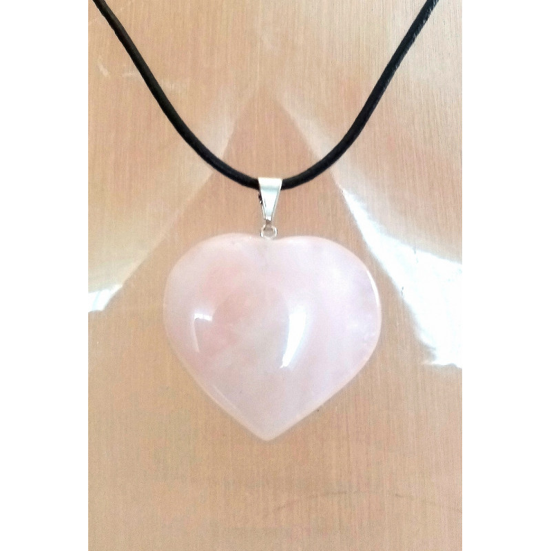 Pendentif quartz rose cœur
