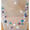 Collier apatite cristal de roche améthyste
