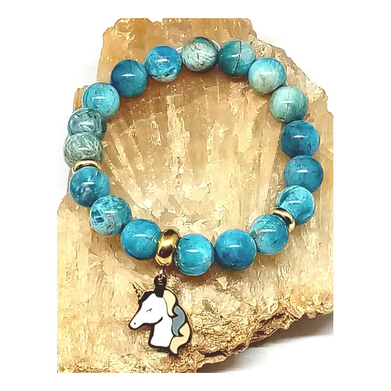 Bracelet enfant apatite licorne