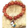 Bracelet enfant jaspe rouge licorne