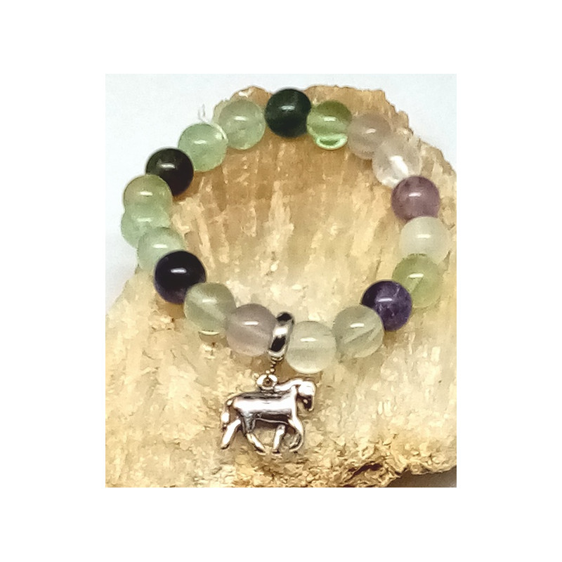 Bracelet enfant fluorite cheval