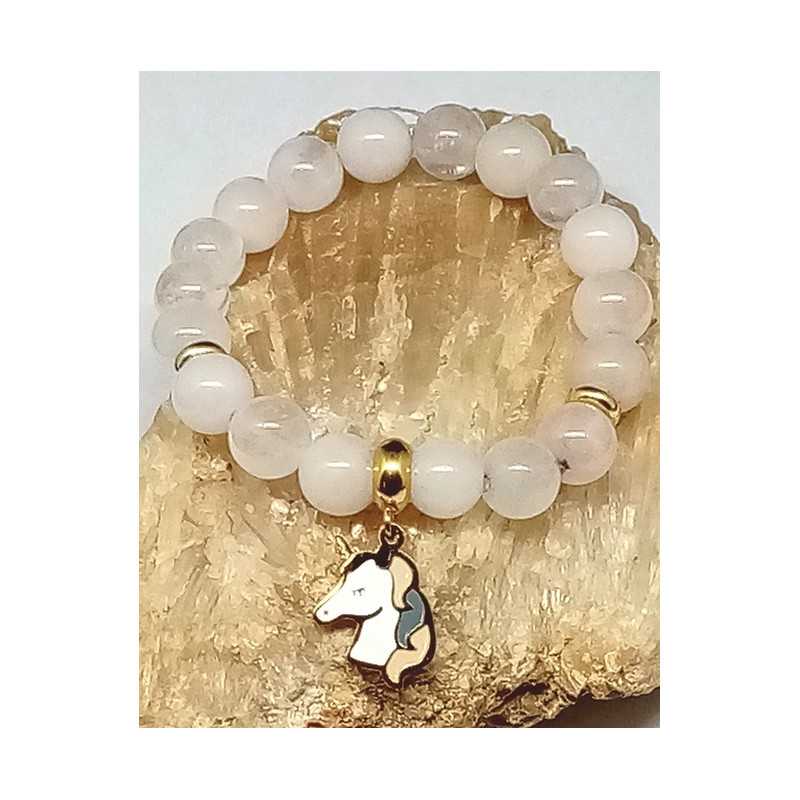 Bracelet enfant quartz rose licorne