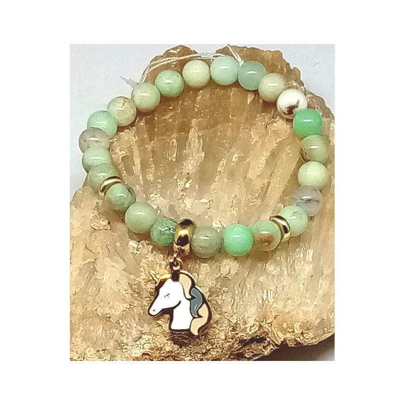 Bracelet enfant chrysoprase licorne