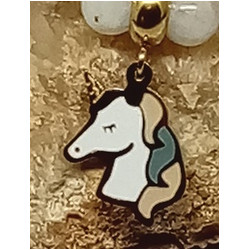 Bracelet enfant quartz rose pierre de lune licorne