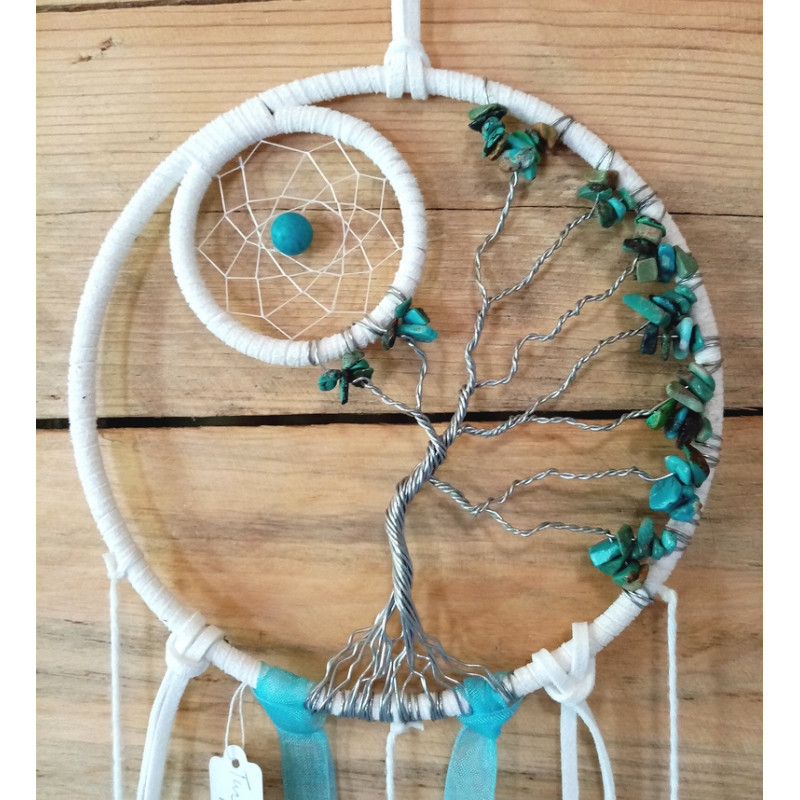 Suspension arbre de vie turquoise