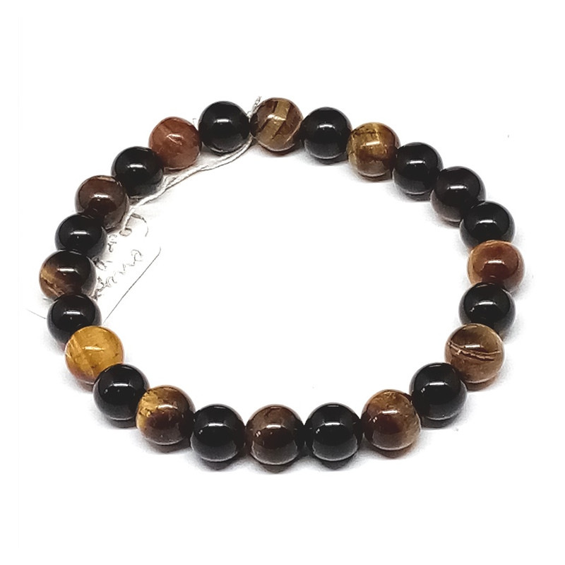 Bracelet œil du tigre onyx 8 mm