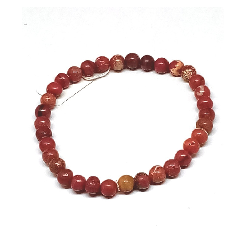 Bracelet jaspe rouge 6 mm