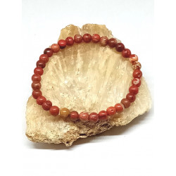 Bracelet jaspe rouge 6 mm