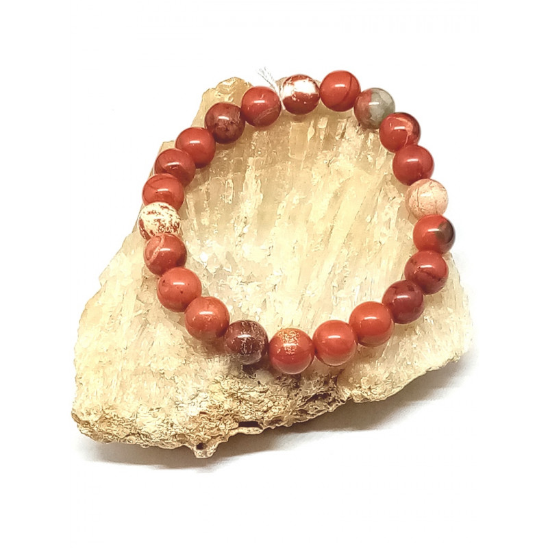 Bracelet jaspe rouge 8 mm