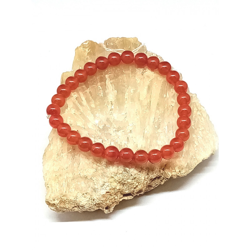 Bracelet cornaline 6 mm