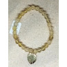 Bracelet citrine feuille dorée