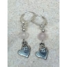 Boucles d'oreilles quartz rose cœur