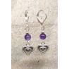 Boucles d'oreille améthyste cœur
