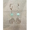 Boucles d'oreilles chrysoprase arbre de vie