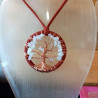 Pendentif arbre de vie agate blanche