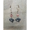 Boucles d'oreilles rhodochrosite cœur