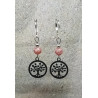 Boucles d'oreilles rhodochrosite arbre de vie