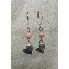 Boucles d'oreilles rhodochrosite cœur