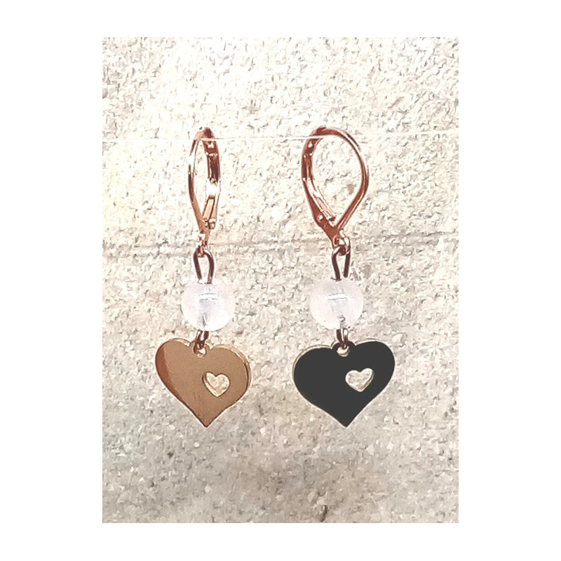 Boucles d'oreilles quartz rose