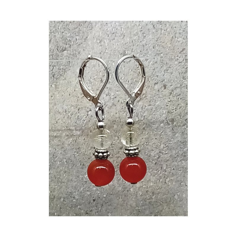 Boucles d'oreille cornaline citrine
