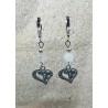 Boucles d'oreilles quartz rose cœur