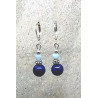 Boucles d'oreilles lapis lazuli calcédoine