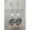 Boucles d'oreilles pierre de lune feuille