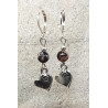 Boucles d'oreilles rhodonite cœur
