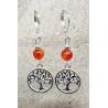 Boucles d'oreilles cornaline arbre de vie