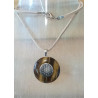 Pendentif pi œil du tigre fleur de vie