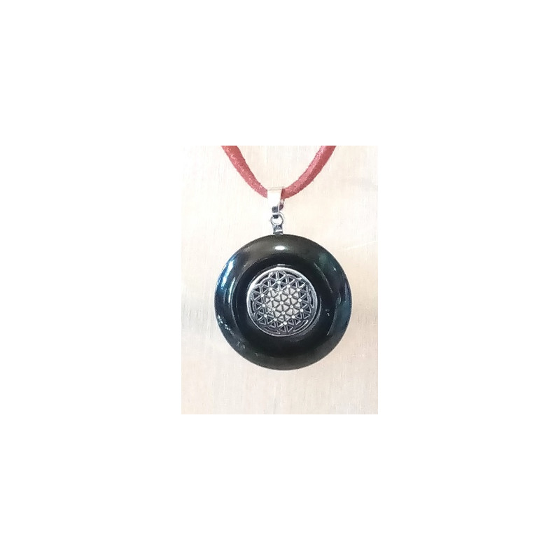 Pendentif pi onyx fleur de vie