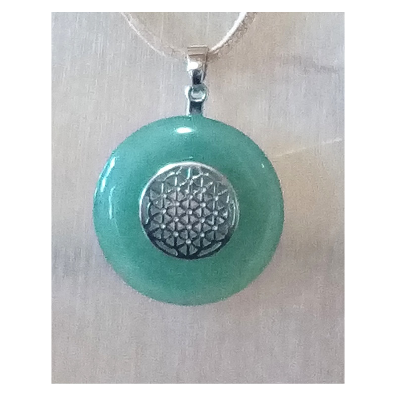 Pendentif pi aventurine fleur de vie