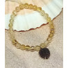 Bracelet citrine feuille dorée