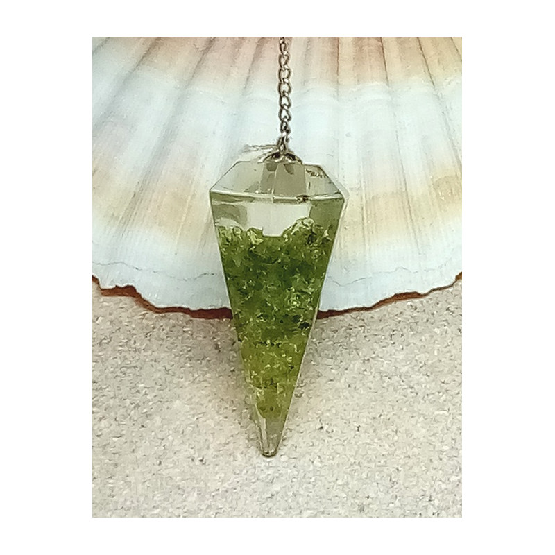 Pendule orgonite péridot