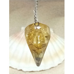 Pendule orgonite citrine pointe à facette