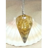 Pendule orgonite citrine pointe à facette
