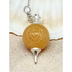 Pendule calcite jaune plexus solaire
