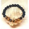 Bracelet œil du tigre pierre de lave