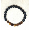 Bracelet œil du tigre pierre de lave